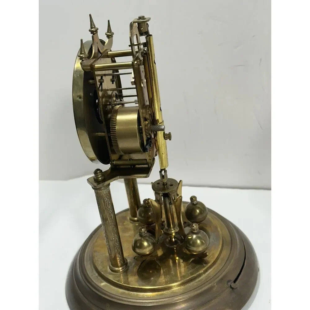 Antique‎ Clock Germany NO(0) Jewels unadjusted Torsion Dome For Parts or Repair